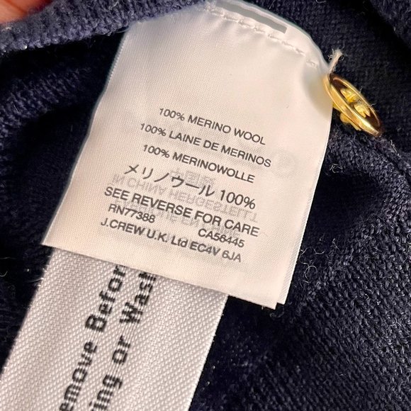 J. CREW Navy Blue Merino Wool Vest - Picture 9 of 9